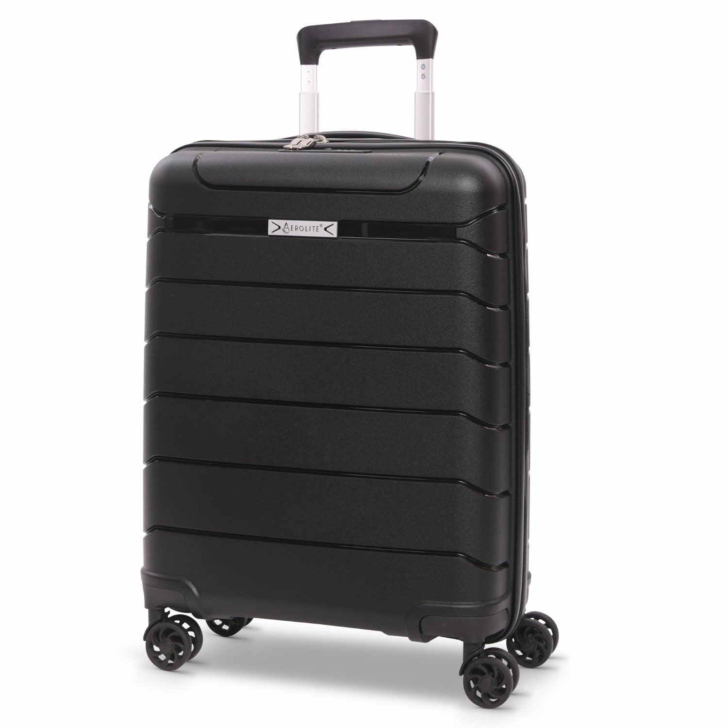 Aerolite Travel Bundle – 55x40x20/23cm Expandable Cabin Suitcase + 40x20x25cm Ryanair-Free Underseat Bag with TSA Lock – Lightweight, Airline-Approved Set (Black)