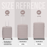 Aerolite Premium PP 3-Piece Luggage Set, Lightweight Polypropylene Hard Shell Suitcases with 4 Dual Spinner Wheels & TSA Lock, Expandable Cabin (21”), Medium (24”), Large (28”), Expandable Carry-On Case Included – Cream