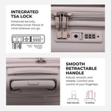 Aerolite Premium PP 2-Piece Luggage Set, Lightweight Polypropylene Hard Shell Suitcases with 4 Dual Spinner Wheels & TSA Lock, Expandable Cabin (21”), Large (28”) – Cream