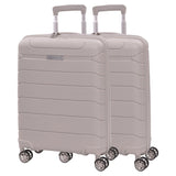 Aerolite 55x40x20/23cm Ryanair Priority Max Size Expandable Cabin Suitcase, Also Fits Wizz Air Priority, Lightweight PP Hard Shell Carry-On with 4 Spinner Wheels & TSA Lock (x2) – Cream