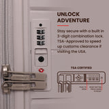 Aerolite Premium PP 2-Piece Luggage Set, Lightweight Polypropylene Hard Shell Suitcases with 4 Dual Spinner Wheels & TSA Lock, Expandable Cabin (21”), Large (28”) – Cream