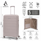 Aerolite Premium PP 2-Piece Luggage Set, Lightweight Polypropylene Hard Shell Suitcases with 4 Dual Spinner Wheels & TSA Lock, Expandable Cabin (21”), Large (28”) – Cream