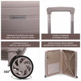 Aerolite Premium PP 2-Piece Luggage Set, Lightweight Polypropylene Hard Shell Suitcases with 4 Dual Spinner Wheels & TSA Lock, Expandable Cabin (21”), Large (28”) – Cream