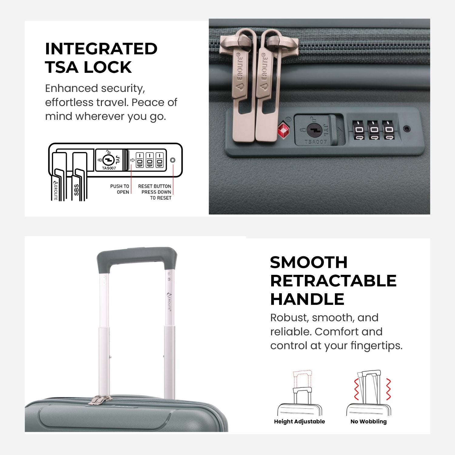 Aerolite Ryanair Priority Bundle – 55x40x20/23cm Expandable Cabin Suitcase + 40x20x25cm Ryanair-Free Underseat Bag with TSA Lock – Lightweight, Airline-Approved Set (Green+Black)