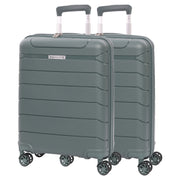 Aerolite 55x40x20/23cm Ryanair Priority Max Size Expandable Cabin Suitcase, Also Fits Wizz Air Priority, Lightweight PP Hard Shell Carry-On with 4 Spinner Wheels & TSA Lock (x2) – Green