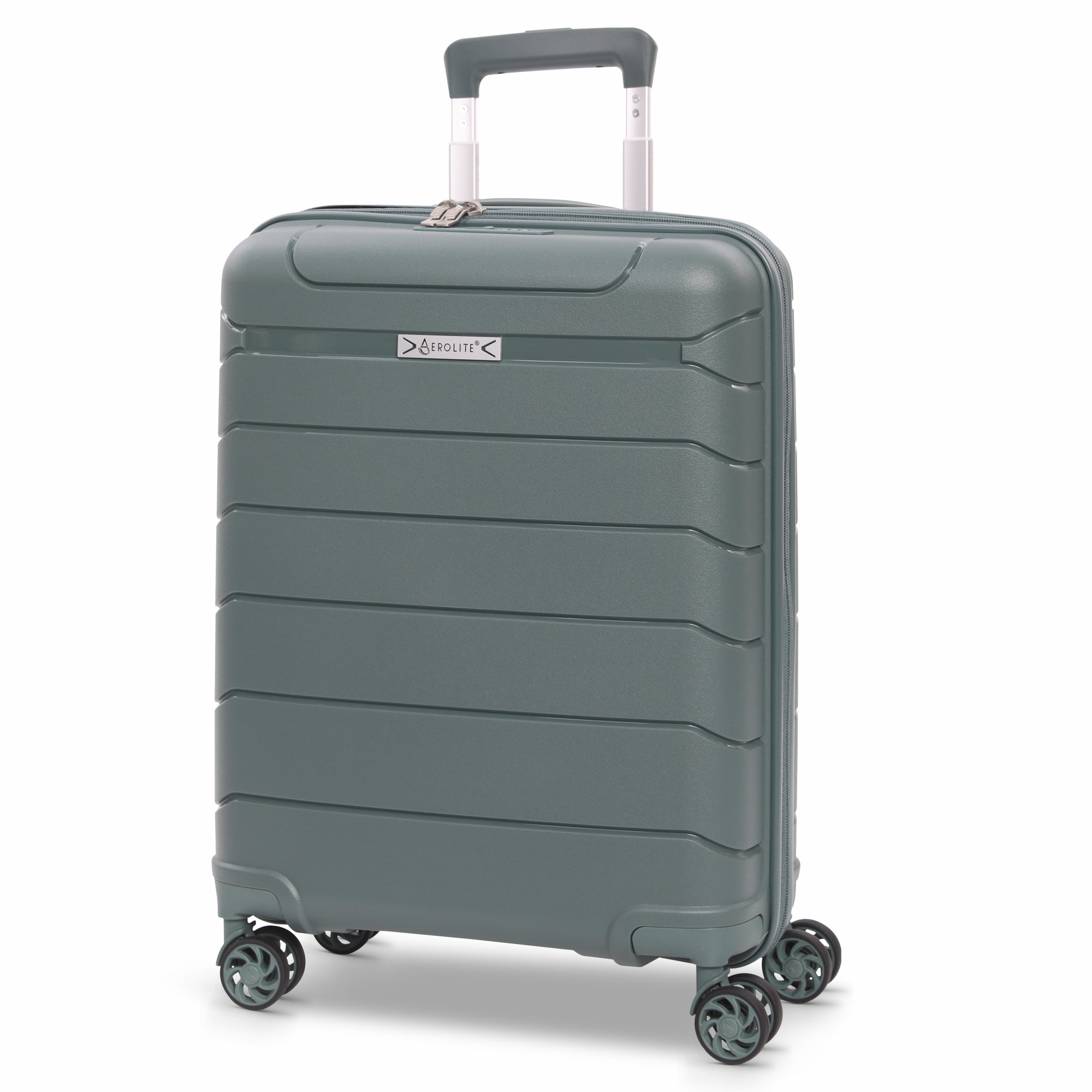 Aerolite Ryanair Priority Bundle – 55x40x20/23cm Expandable Cabin Suitcase + 40x20x25cm Ryanair-Free Underseat Bag with TSA Lock – Lightweight, Airline-Approved Set (Green+Black)