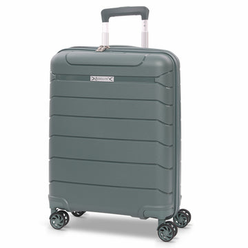 Aerolite Premium PP Expandable Cabin Suitcase 55x40x20cm to 55x40x23cm, Ryanair & Wizz Air Priority Max Size, Lightweight Polypropylene Hard Shell Carry-On with 4 Wheels & TSA Lock - Green