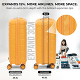 Aerolite Premium PP 2-Piece Luggage Set, Lightweight Polypropylene Hard Shell Suitcases with 4 Dual Spinner Wheels & TSA Lock, Expandable Cabin (21”), Large (28”), Expandable Carry-On Case Included – Mango