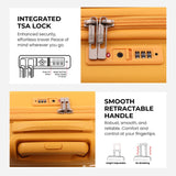 Aerolite Premium PP 2-Piece Luggage Set, Lightweight Polypropylene Hard Shell Suitcases with 4 Dual Spinner Wheels & TSA Lock, Expandable Cabin (21”), Large (28”), Expandable Carry-On Case Included – Mango