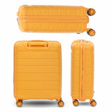 Aerolite Premium PP 2-Piece Luggage Set, Lightweight Polypropylene Hard Shell Suitcases with 4 Dual Spinner Wheels & TSA Lock, Expandable Cabin (21”), Large (28”), Expandable Carry-On Case Included – Mango