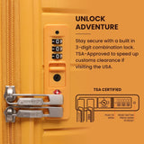 Aerolite Premium PP 2-Piece Luggage Set, Lightweight Polypropylene Hard Shell Suitcases with 4 Dual Spinner Wheels & TSA Lock, Expandable Cabin (21”), Large (28”), Expandable Carry-On Case Included – Mango