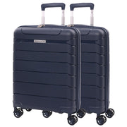 Aerolite 55x40x20/23cm Ryanair Priority Max Size Expandable Cabin Suitcase, Also Fits Wizz Air Priority, Lightweight PP Hard Shell Carry-On with 4 Spinner Wheels & TSA Lock (x2) – Navy
