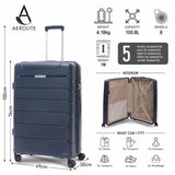 Aerolite Premium PP 2-Piece Luggage Set, Lightweight Polypropylene Hard Shell Suitcases with 4 Dual Spinner Wheels & TSA Lock, Expandable Cabin (21”), Large (28”), Expandable Carry-On Case Included – Navy