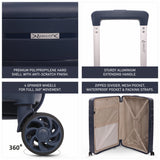 Aerolite Premium PP 4 Piece Hard Shell 4 Dual Wheel Spinner Travel Luggage Suitcase Set , Expandable Cabin + Medium + Large + Extra Large - Navy