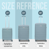 Aerolite Premium PP 3-Piece Luggage Set, Lightweight Polypropylene Hard Shell Suitcases with 4 Dual Spinner Wheels & TSA Lock, Expandable Cabin (21”), Medium (24”), Large (28”), Expandable Carry-On Case Included – Sage