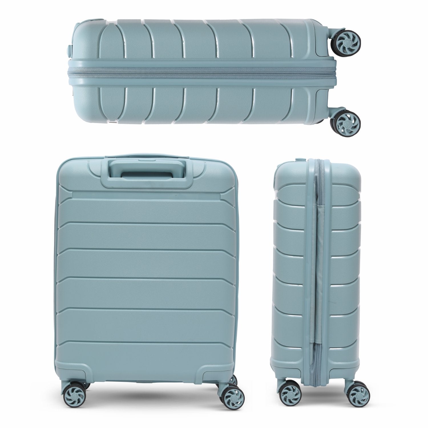 Aerolite Travel Bundle – 55x40x20/23cm Expandable Cabin Suitcase + 40x20x25cm Ryanair-Free Underseat Bag with TSA Lock – Lightweight, Airline-Approved Set (Sage+Black)