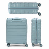 Aerolite Premium PP 2-Piece Luggage Set, Lightweight Polypropylene Hard Shell Suitcases with 4 Dual Spinner Wheels & TSA Lock, Expandable Cabin (21”), Large (28”), Expandable Carry-On Case Included – Sage