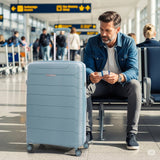 Aerolite Premium PP 2-Piece Luggage Set, Lightweight Polypropylene Hard Shell Suitcases with 4 Dual Spinner Wheels & TSA Lock, Expandable Cabin (21”), Large (28”), Expandable Carry-On Case Included – Sage