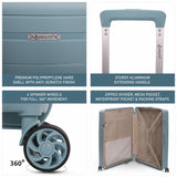 Aerolite 32” XL 144L Polypropylene (PP) Checked Luggage – Lightweight Extra Large Hard Shell Suitcase with 4 Spinner Wheels, TSA Lock & Waterproof Pocket – Sage