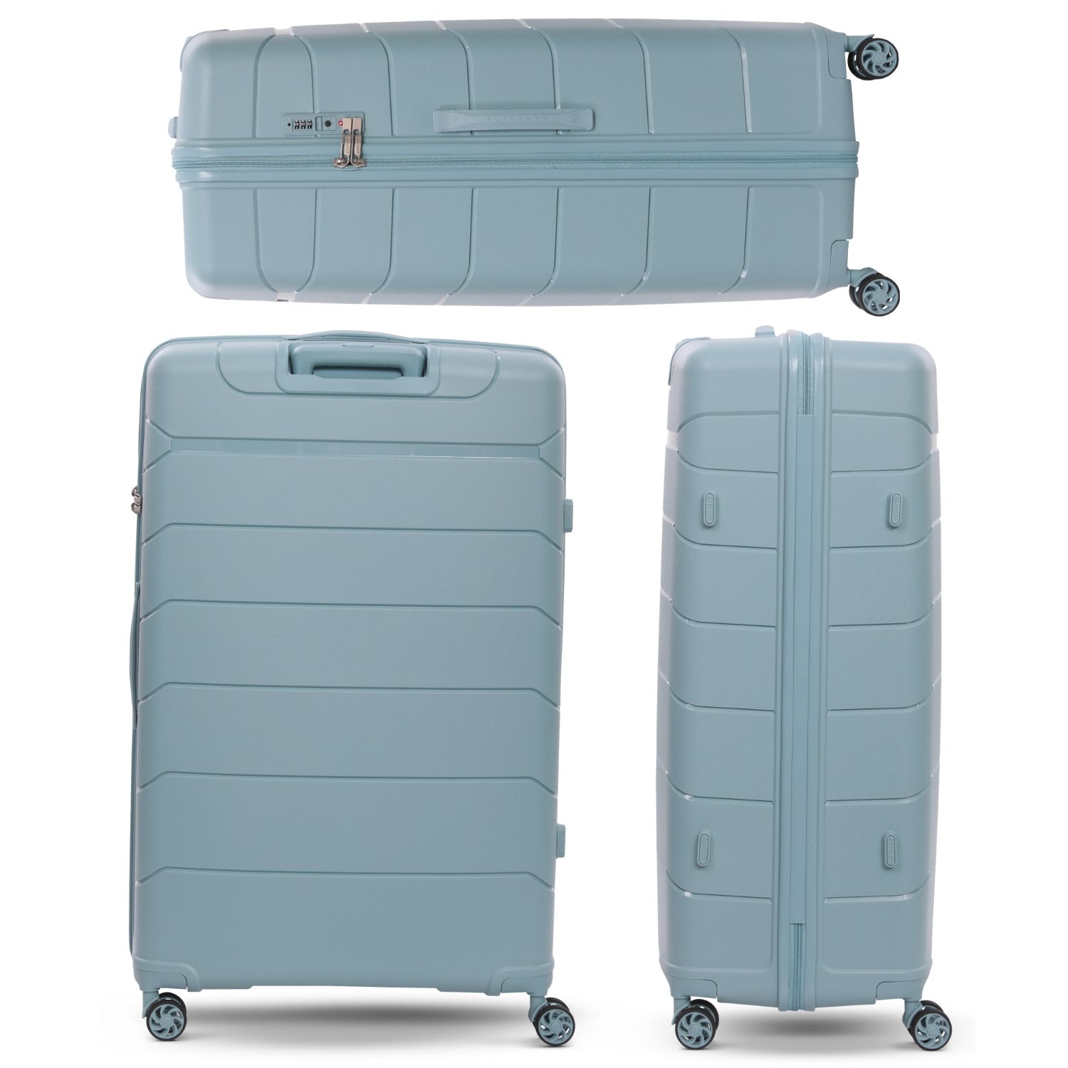 Aerolite 32” XL 144L Polypropylene (PP) Checked Luggage – Lightweight Extra Large Hard Shell Suitcase with 4 Spinner Wheels, TSA Lock & Waterproof Pocket – Sage