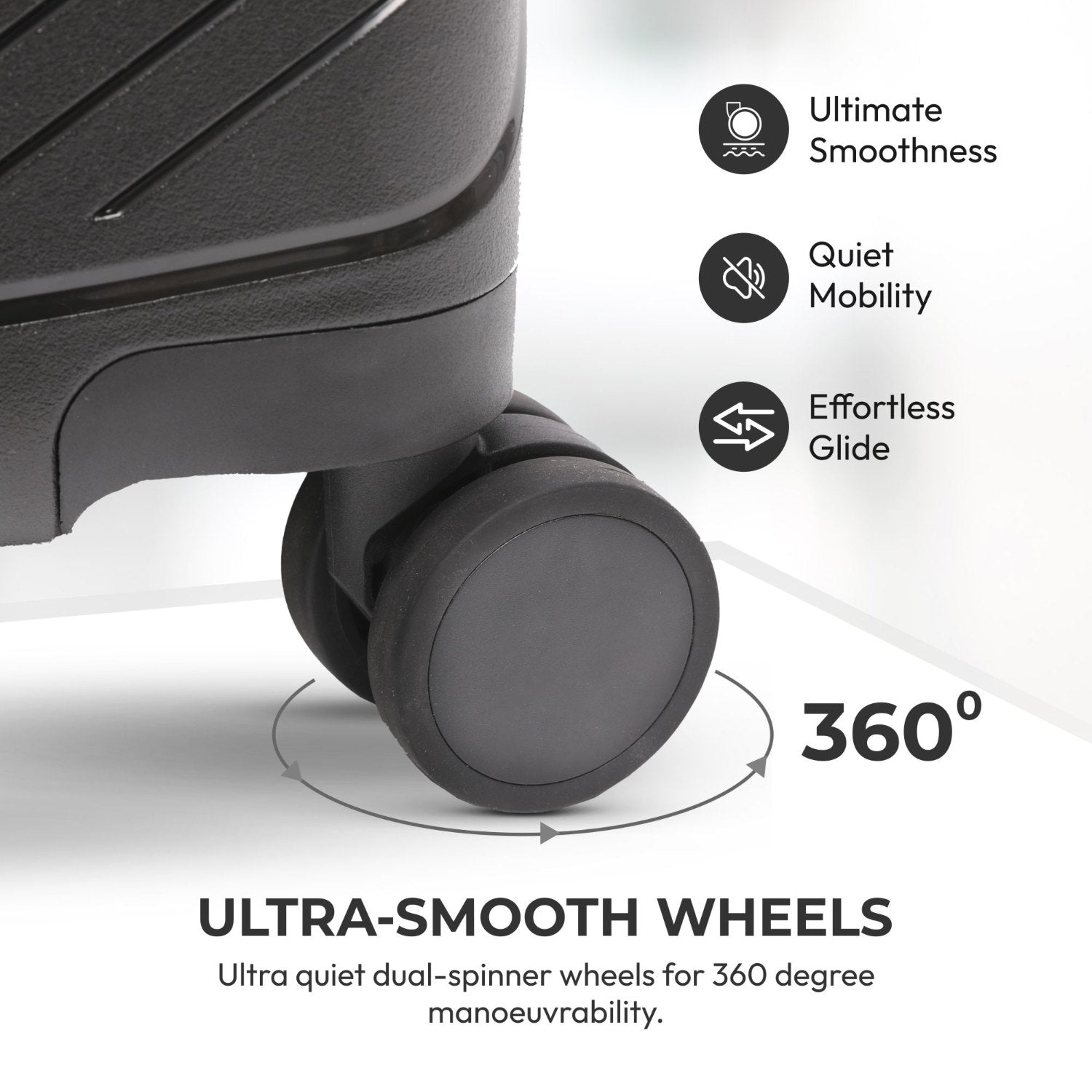 Aerolite 108L Extra-Large Travel Trunk – Durable Polypropylene Shell, 4 Dual-Wheel Spinner, TSA Lock, YKK Zippers & Fresh-Lining Interior – Black