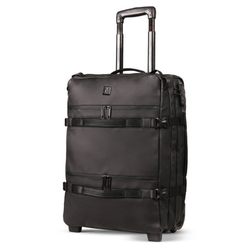 Aerolite Ryanair Priority Max Waterproof Trolley Cabin Bag 55x40×20 cm, 44L Carry-On with 17" Laptop Sleeve, TSA Lock & 2 Wheels – Black