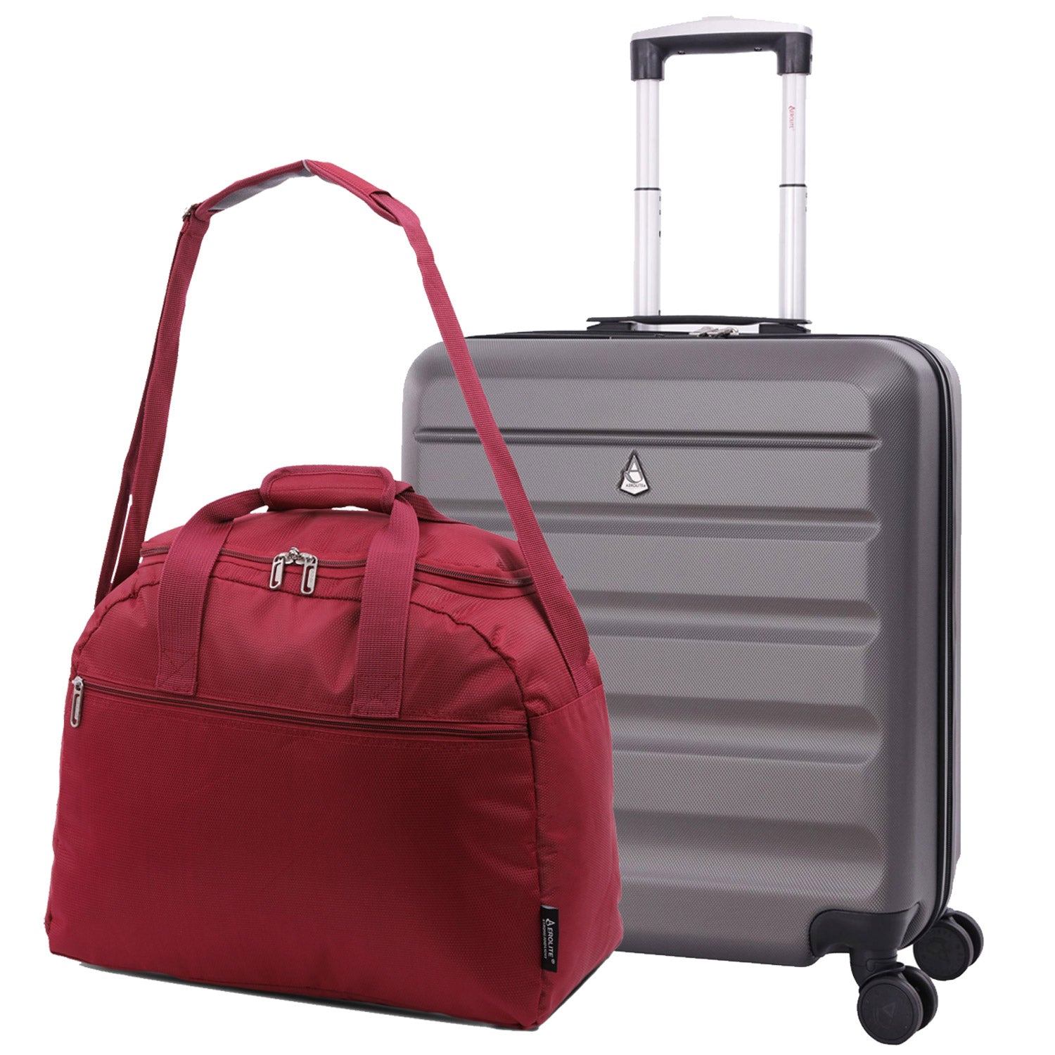 Aerolite Easyjet Bundle, Large Cabin (56x45x25cm) Lightweight Hard Shell Cabin Suitcase & (45x36x20cm) Easyjet Max Holdall