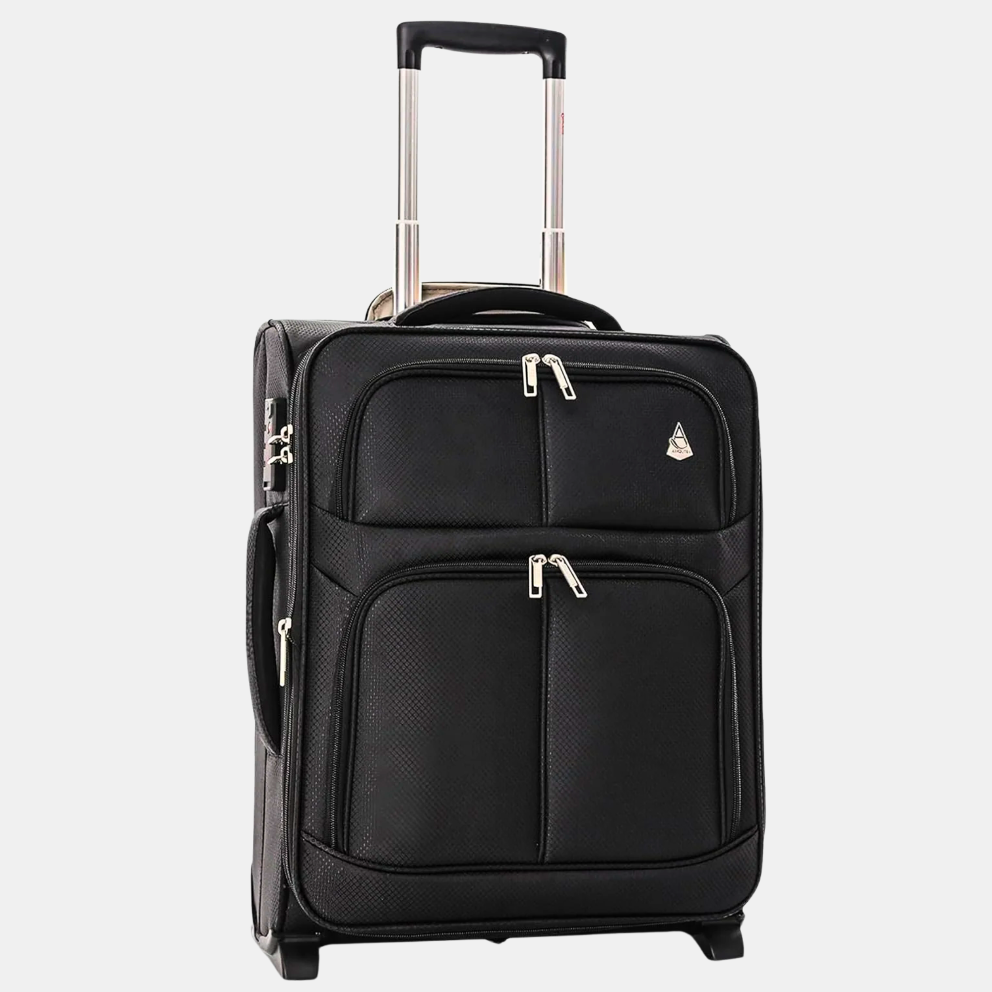 Aerolite 56x45x25cm Easyjet Large Cabin, British Airways, Jet2 Max Size – 2-Wheel Lightweight Luggage with TSA Lock – 60L, Black