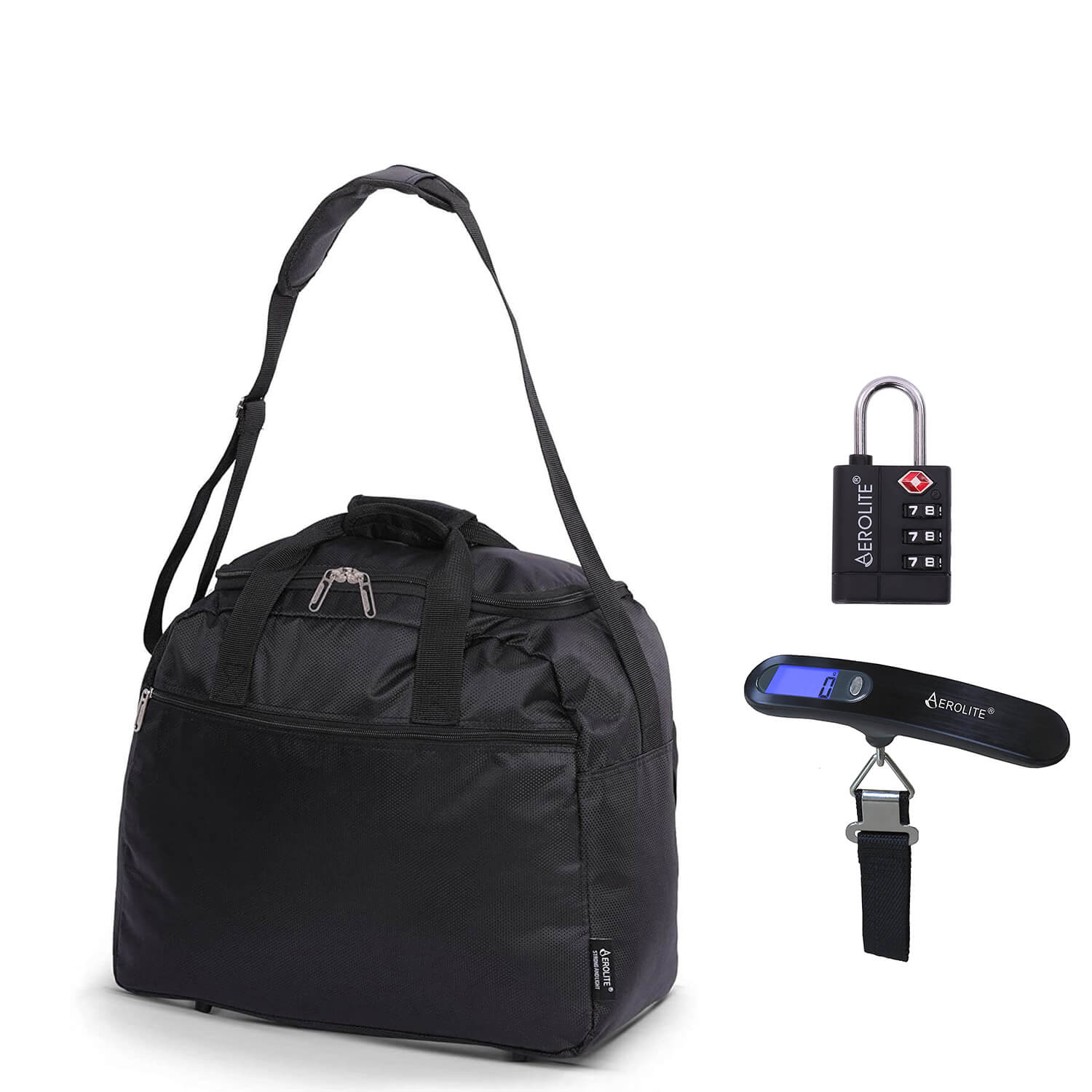 Aerolite Easyjet Maximum 2025 Holdall (45x36x20cm) Cabin Bag,  Digital Luggage Scales, and TSA Approved Three Dial Combination Lock