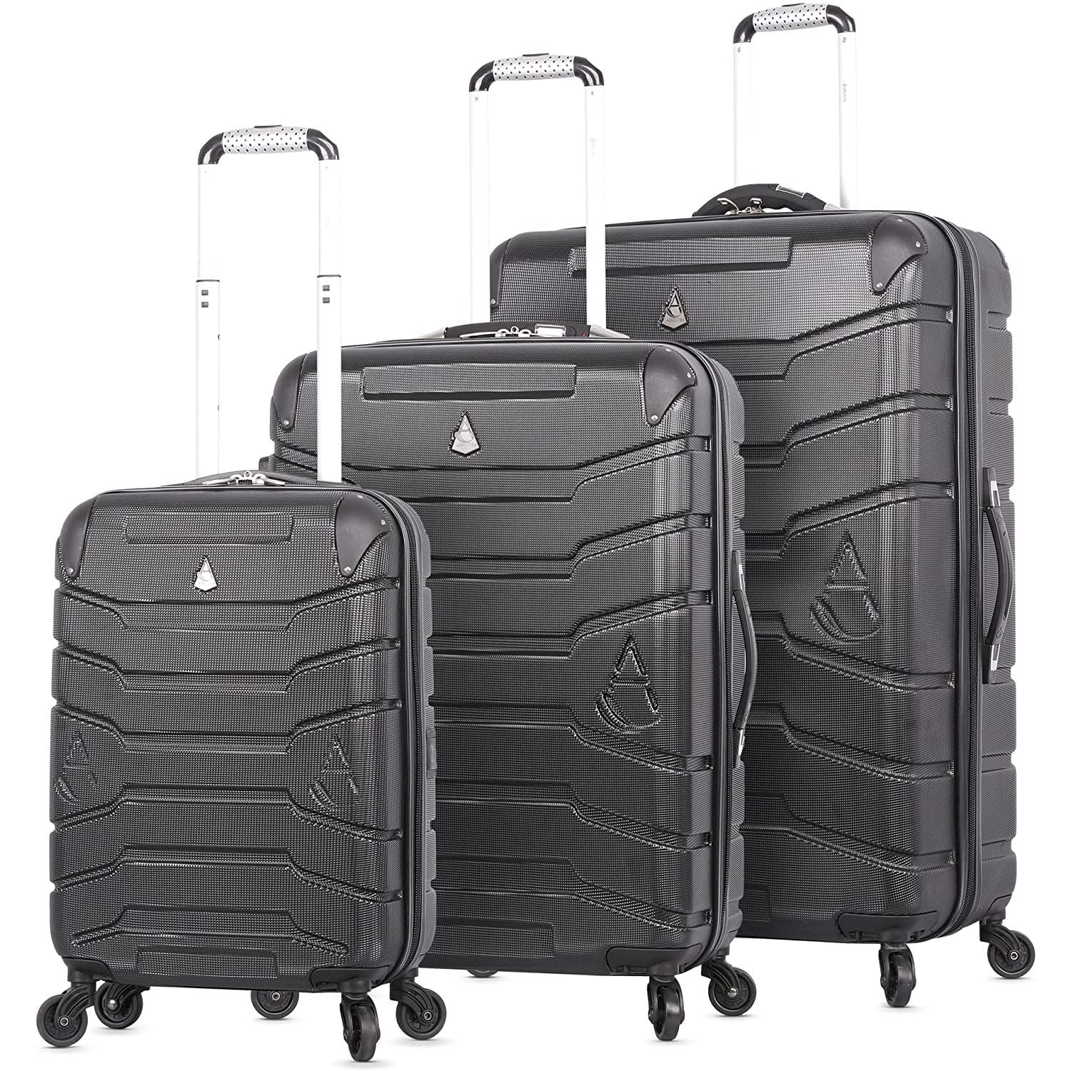 Aerolite Lightweight 4 Wheel ABS Hard Shell Travel Spinner Luggage Suitcases With Inbuilt Luggage Scale (25" & 29"), 3-Digit Combination Barrel Padlock, 5 Year Warranty (Cabin 21", Medium 25", Large 29") - Aerolite UK