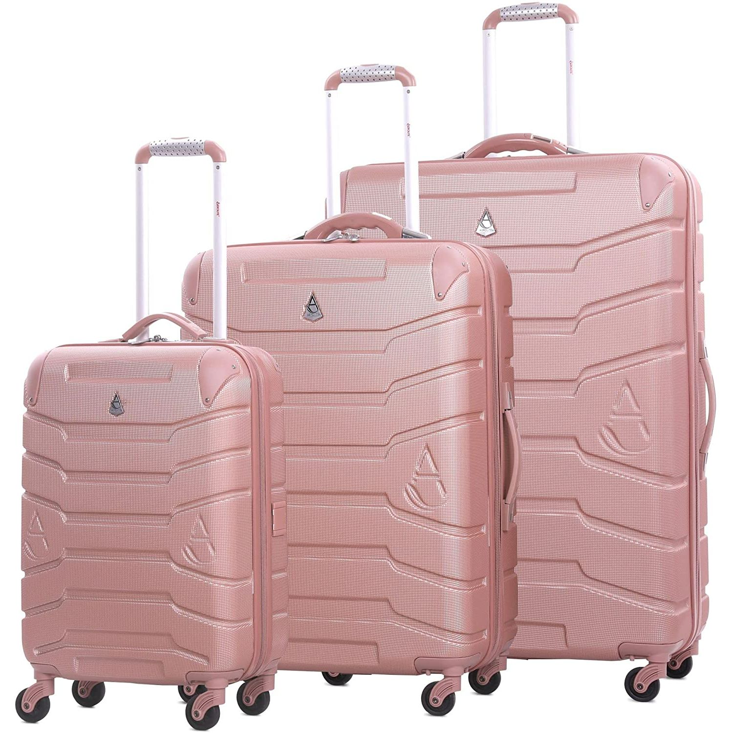 Aerolite Lightweight 4 Wheel ABS Hard Shell Travel Spinner Luggage Suitcases With Inbuilt Luggage Scale (25" & 29"), 3-Digit Combination Barrel Padlock, 5 Year Warranty (Cabin 21", Medium 25", Large 29") - Aerolite UK