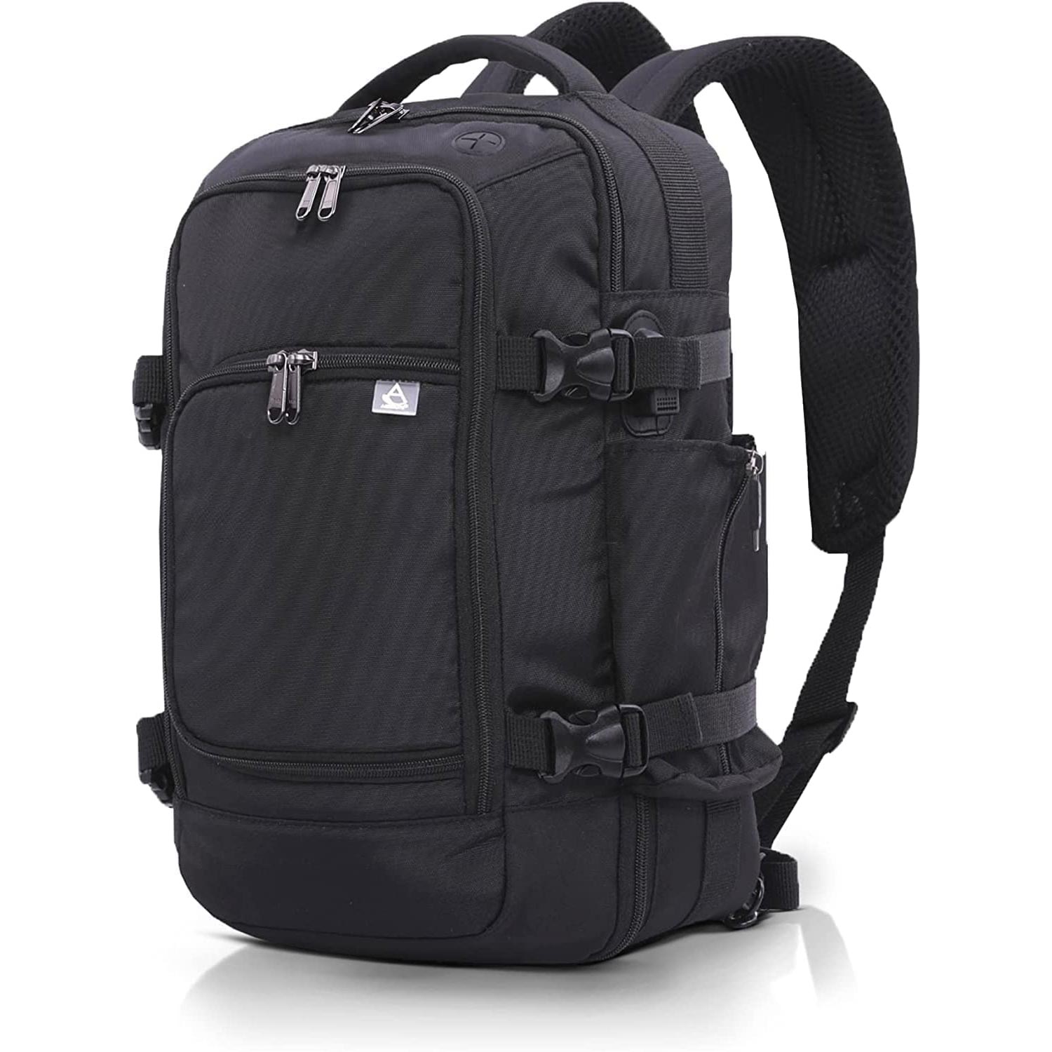 Aerolite (40x20x25cm) New and Improved 2022 Ryanair Maximum Size Hand Cabin Luggage/Backpack/Rucksack with YKK Zippers, Built-in USB Charging Port, Black - Aerolite UK