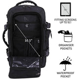 Aerolite (40x20x25cm) Backpack/Rucksack Approved for Ryanair with YKK Zippers, Built-in USB Charging Port, Black