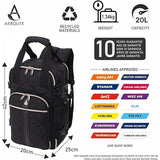 Aerolite 40x20x25 Ryanair Maximum Size Backpack Eco-Friendly Cabin Luggage Approved Travel Carry On Holdall Flight Rucksack with 10 Year Warranty (Quilted) - Aerolite UK