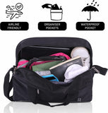 AEROLITE (40x30x15cm) British Airways Maximum, KLM, Air France, Turkish Airlines Maximum Allowance Size Holdall, Cabin Luggage Under Seat Flight Bag, Black