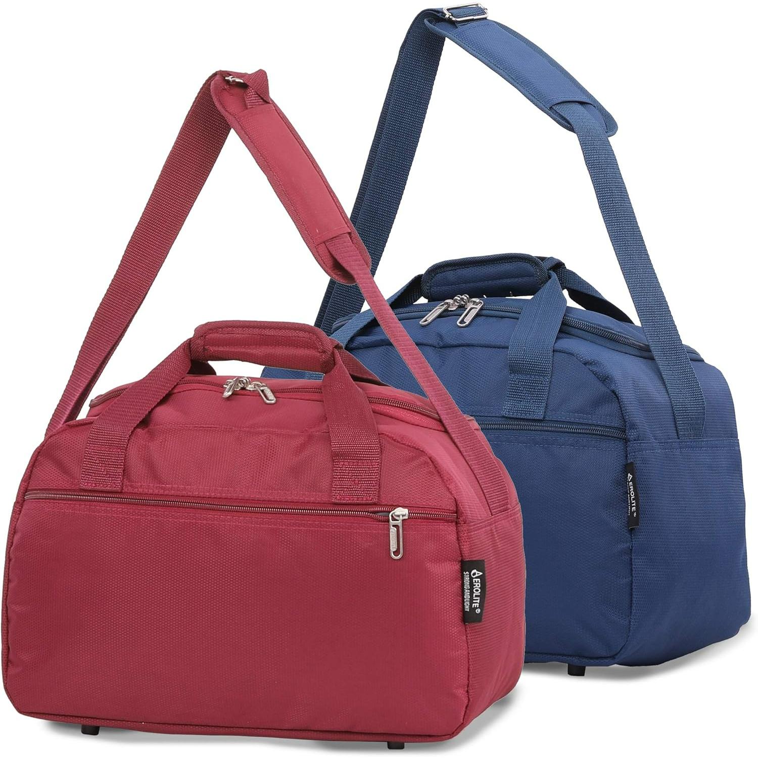 Aerolite (40x20x25cm) New 2024 Ryanair Maximum Size Holdall Cabin Luggage Under Seat Flight Bag (x2 Set) - Aerolite UK