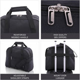 AEROLITE (40x30x15cm) British Airways Maximum, KLM, Air France, Turkish Airlines Maximum Allowance Size Holdall, Cabin Luggage Under Seat Flight Bag, Black