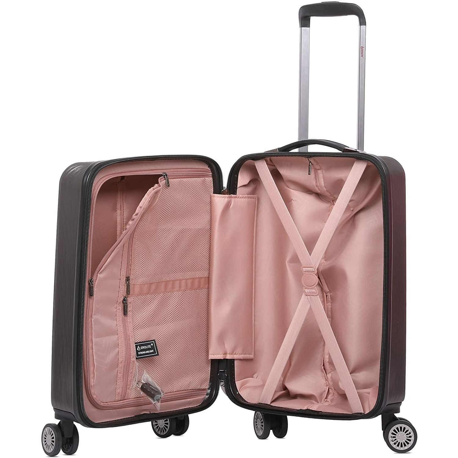 Aerolite Lightweight ABS Hard Shell 8 Wheel Complete Luggage Set (Cabin 21" + Medium 25" + Large 29"), Approved for Ryanair, easyJet, British Airways, Virgin Atlantic, Flybe and Many More