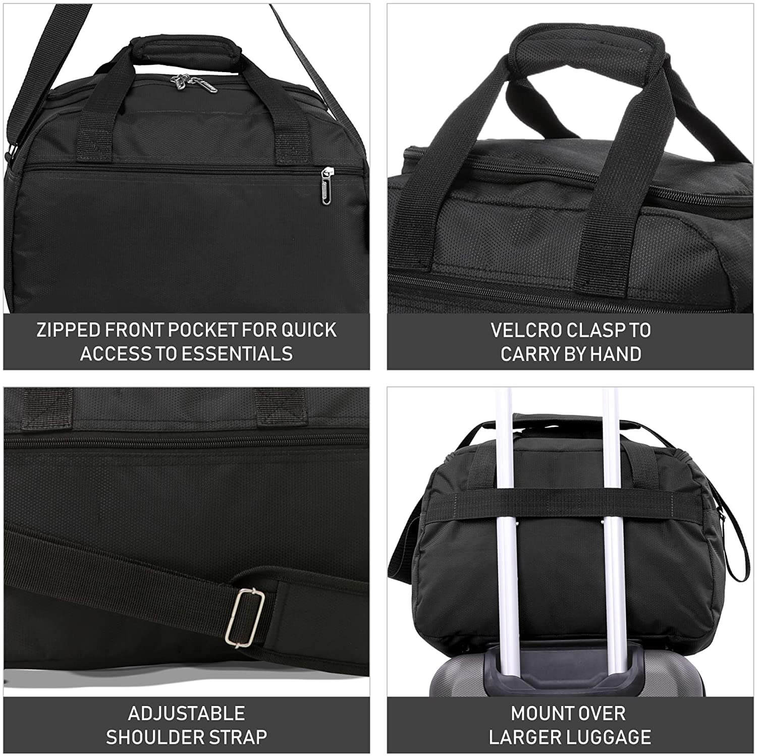 Aerolite (40x20x25cm) Approved for Ryanair Free Allowance, With 5 Years Guarantee, New and Improved 2025 Holdall Cabin Luggage Under Seat Flight Bag