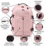 Aerolite (40x20x25cm) Backpack/Rucksack Approved for Ryanair with YKK Zippers, Built-in USB Charging Port, Black