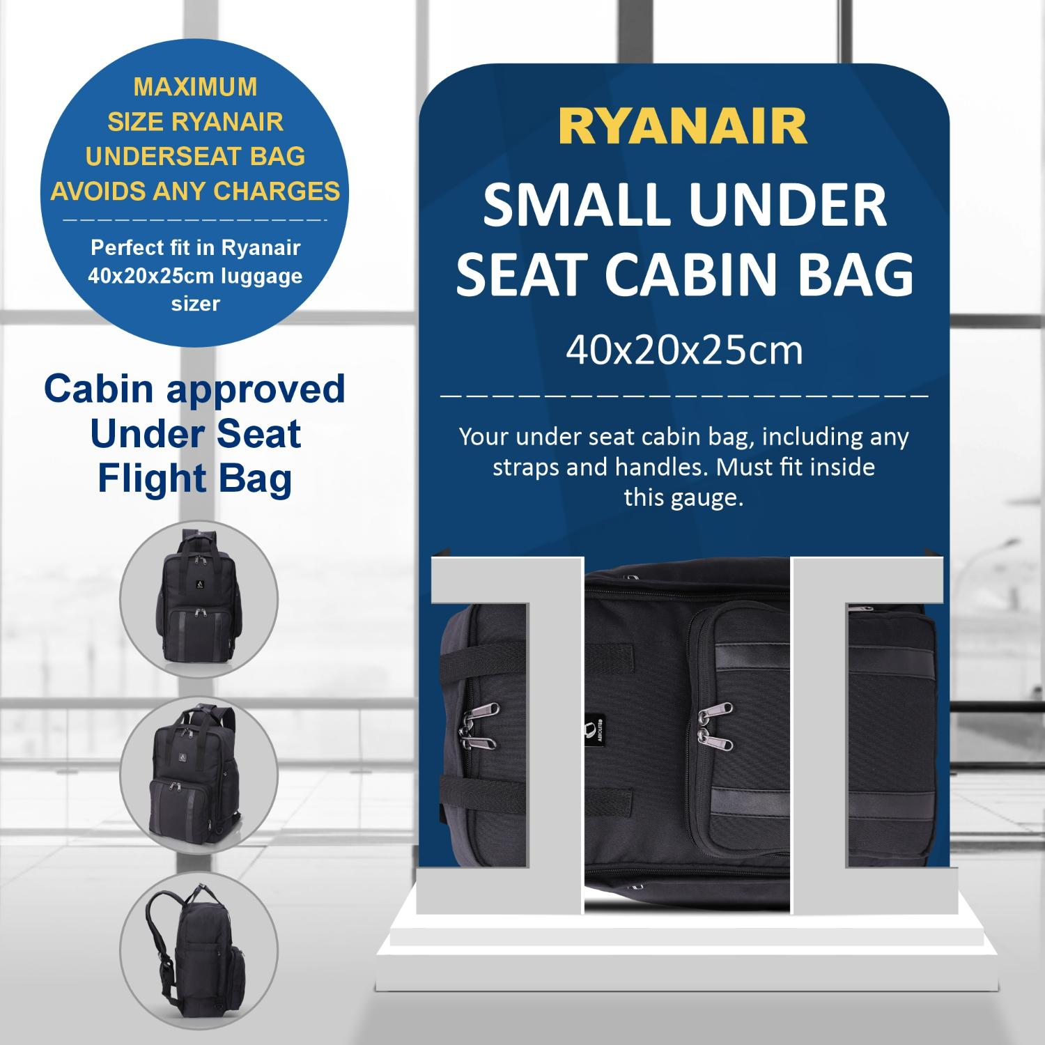 Aerolite 40x20x25 Ryanair Maximum Size Backpack With Removable Small Carry Pouch Eco-Friendly Shower-Resistant Cabin Luggage Approved Travel Carry On Holdall Flight Rucksack with 10 Year Warranty - Aerolite UK