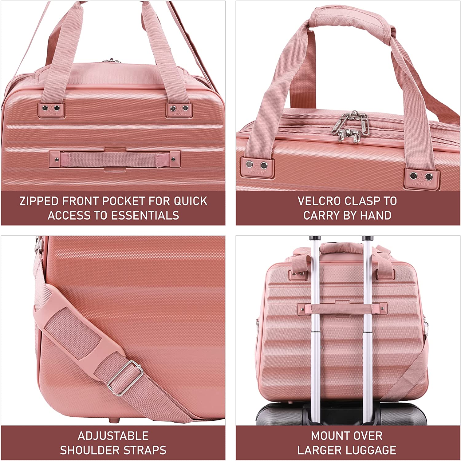 Aerolite Easyjet Maximum Size 45x36x20cm New Summer 2025 Hand Cabin Approved Luggage, Hardshell Carry On Holdall Shoulder Under Seat Flight Bag With 2 Years Of Warranty