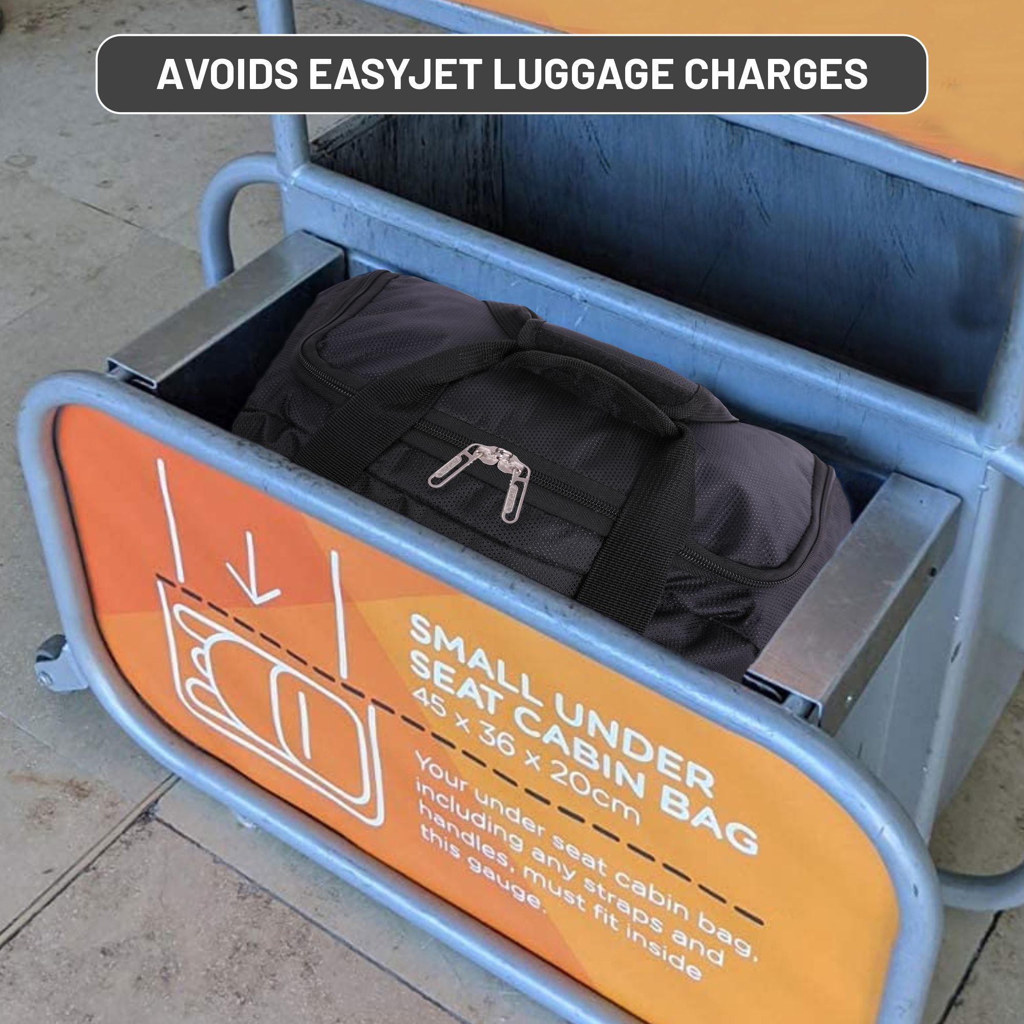 Aerolite Easyjet Maximum Size (45x36x20cm) Holdall New and Improved 2025 Cabin Luggage Under Seat Flight Bag