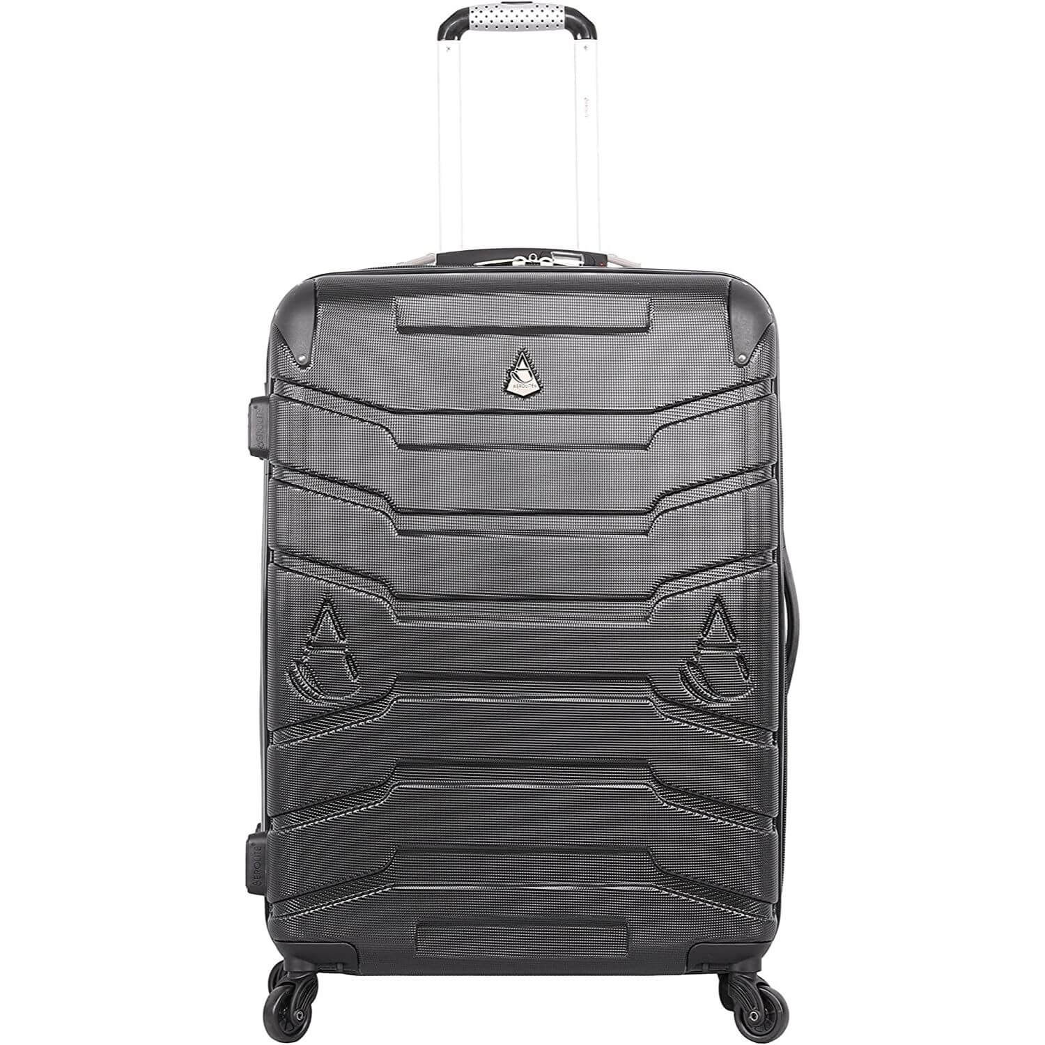 Aerolite Lightweight 4 Wheel ABS Hard Shell Spinner Luggage (21” Cabin , 25” Medium Hold, 29” Large Hold) With inbuilt USB Port (21"), Inbuilt Luggage Scale (25" & 29"), Charcoal