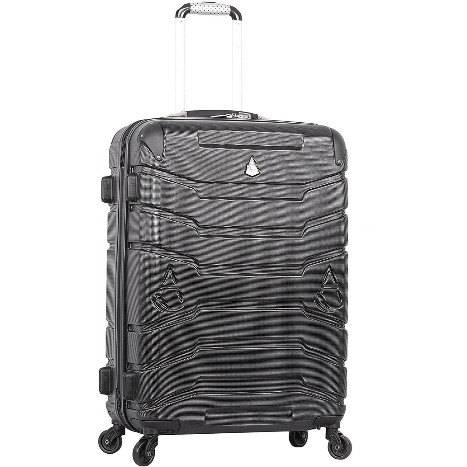 Aerolite Lightweight 4 Wheel ABS Hard Shell Spinner Luggage (21” Cabin , 25” Medium Hold, 29” Large Hold) With inbuilt USB Port (21"), Inbuilt Luggage Scale (25" & 29"), Charcoal