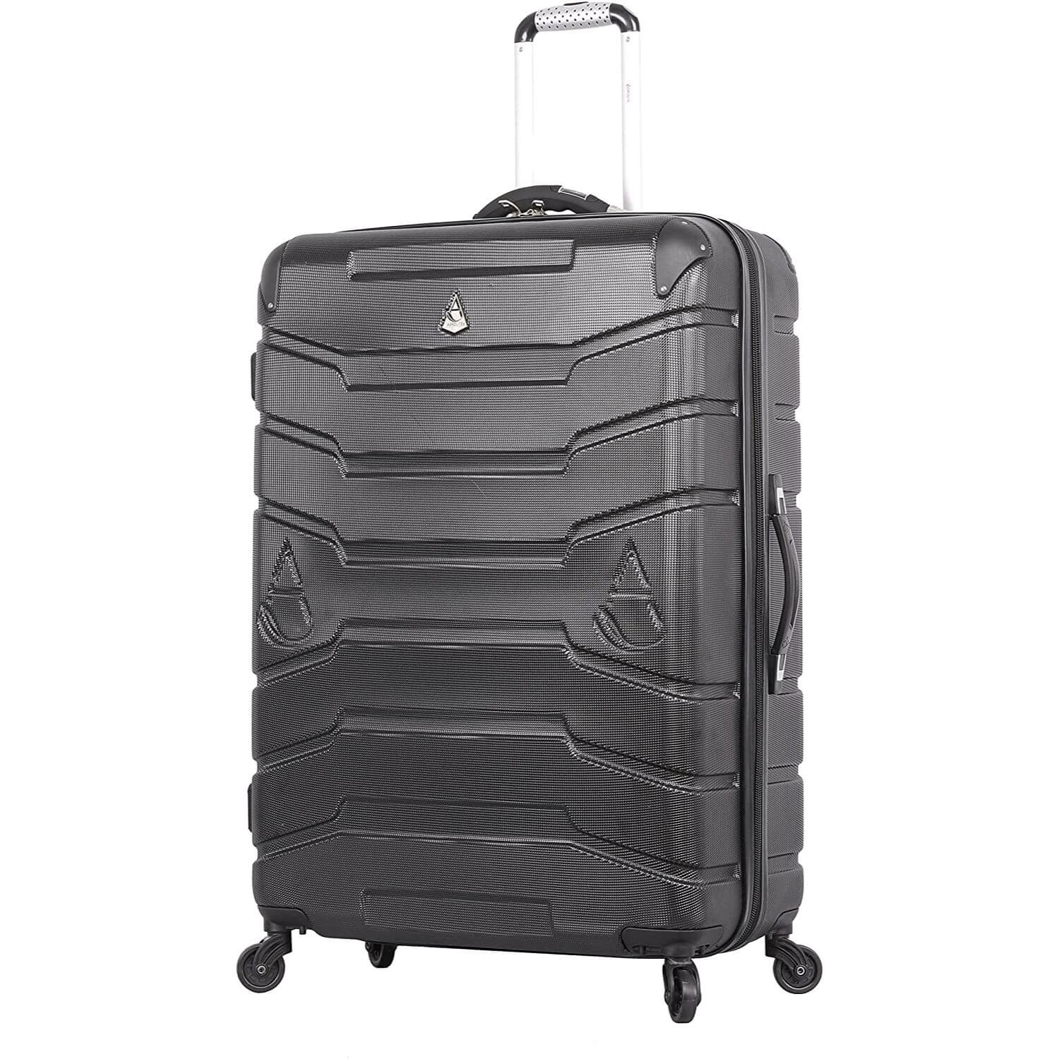 Aerolite Lightweight 4 Wheel ABS Hard Shell Spinner Luggage (21” Cabin , 25” Medium Hold, 29” Large Hold) With inbuilt USB Port (21"), Inbuilt Luggage Scale (25" & 29"), Charcoal