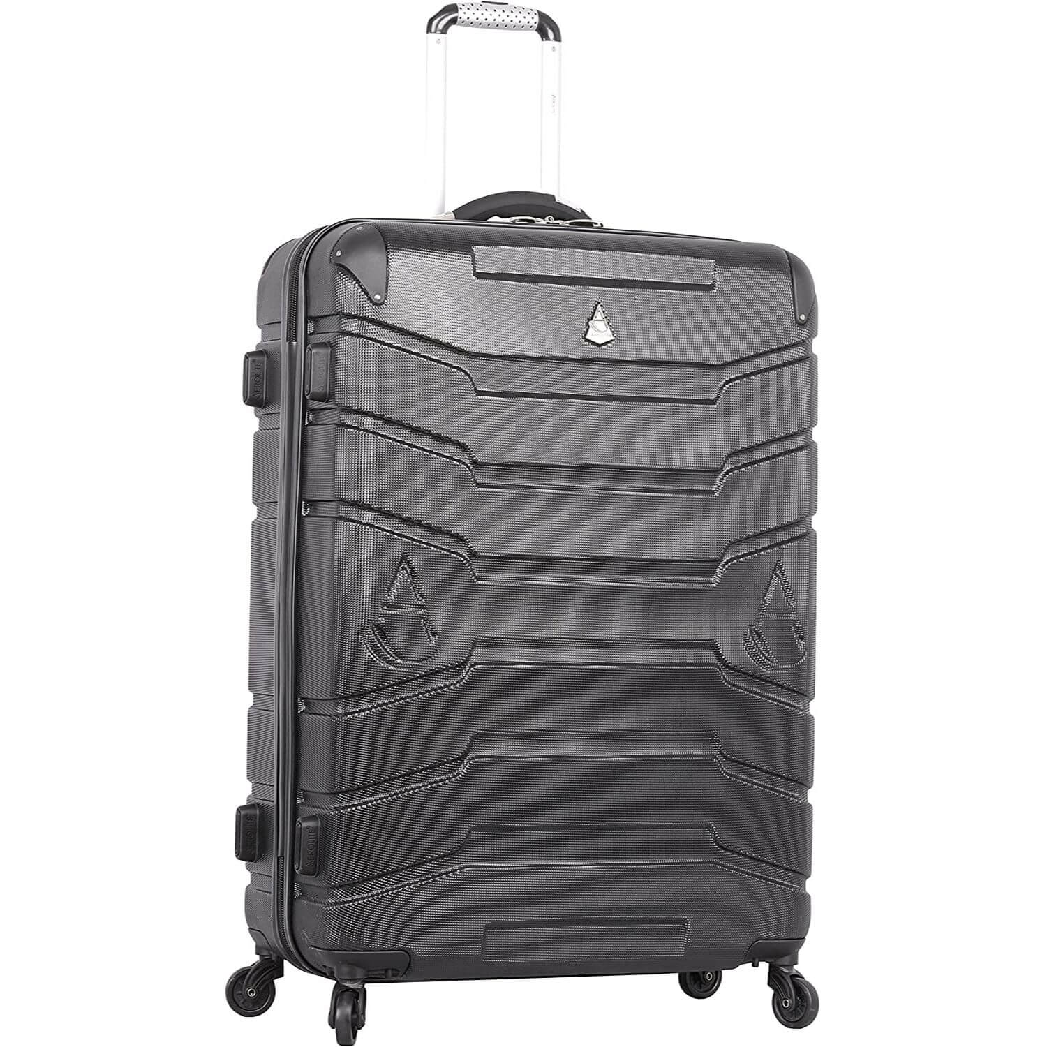Aerolite Lightweight 4 Wheel ABS Hard Shell Spinner Luggage (21” Cabin , 25” Medium Hold, 29” Large Hold) With inbuilt USB Port (21"), Inbuilt Luggage Scale (25" & 29"), Charcoal