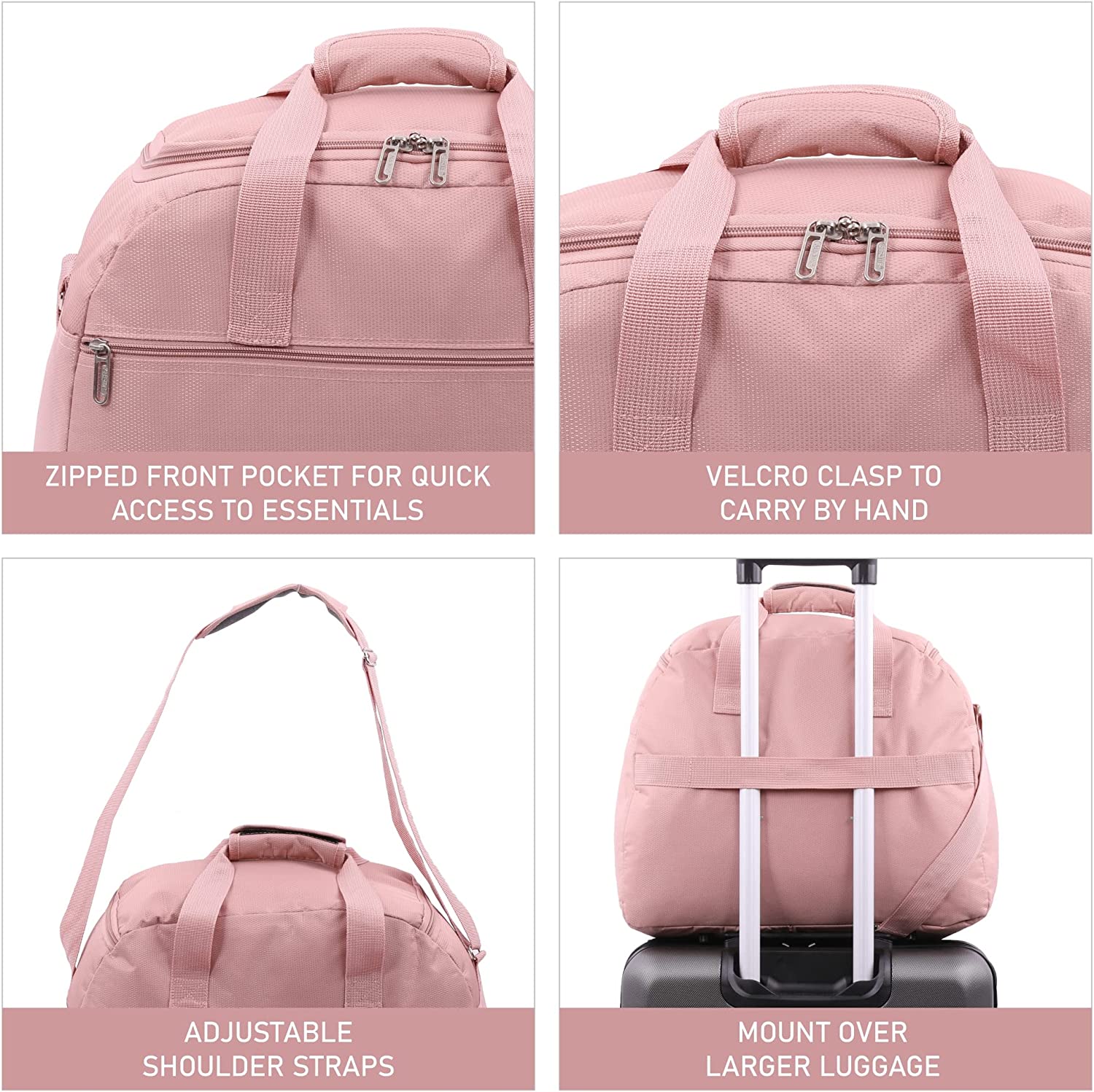 Aerolite Easyjet Maximum Size (45x36x20cm) Holdall New and Improved 2025 Cabin Luggage Under Seat Flight Bag