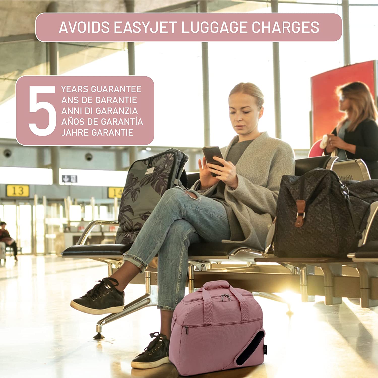 Aerolite Easyjet Maximum Size (45x36x20cm) Holdall New and Improved 2025 Cabin Luggage Under Seat Flight Bag