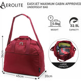 Aerolite Easyjet Maximum Size (45x36x20cm) Holdall New and Improved 2025 Cabin Luggage Under Seat Flight Bag
